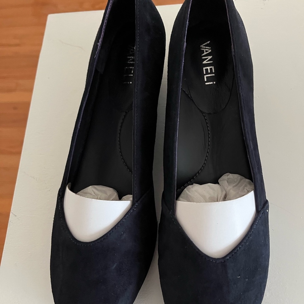 Vaneli Suede Dark Blue Women's Platform Shoes